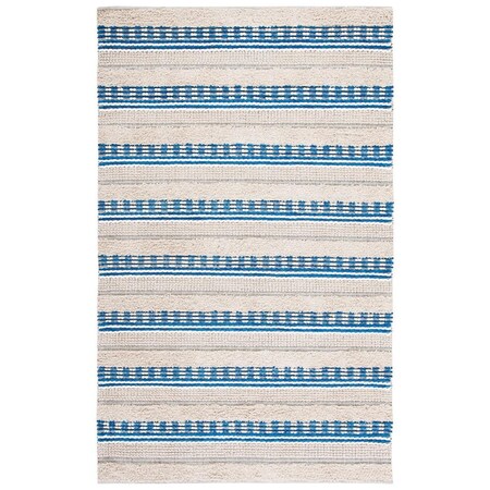 Safavieh 3 x 5 ft. Natural Contemporary Hand Woven Rectangle Rug Beige & Navy NAT651N-3